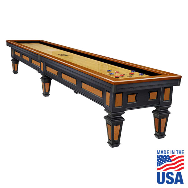 A made in the usa table has an ornate design.