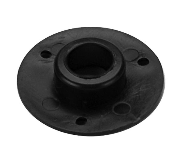 A black plastic disc with four holes on top.