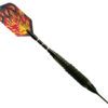 A black and red fire design dart