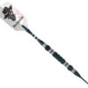 A black and silver stick with a white bull on it