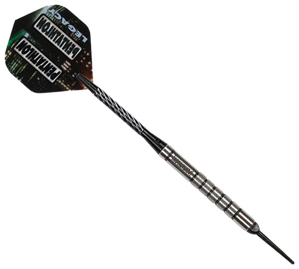 A black and silver darts stick with the words " nobody fights alone ".