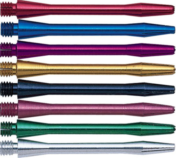 A group of different colored pens lined up in rows.