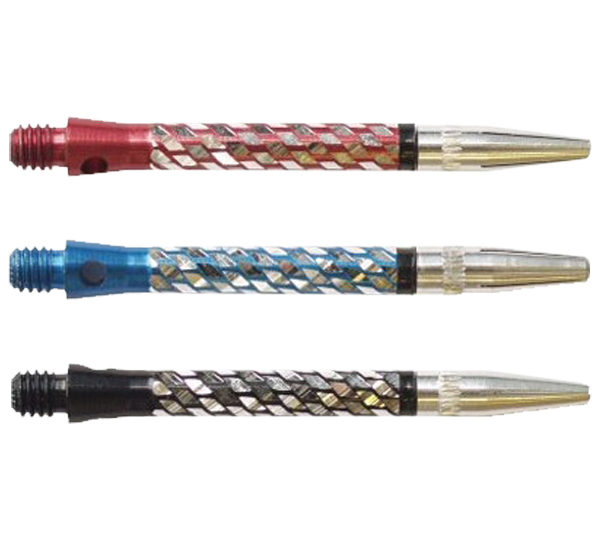 Three different colored pens are shown side by side.