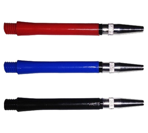 Three different colored pens are shown side by side.