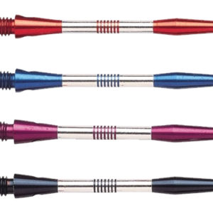 A group of four different colored arrows with the same color on each one.