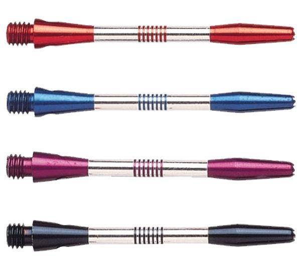 A group of four different colored arrows with the same color on each one.