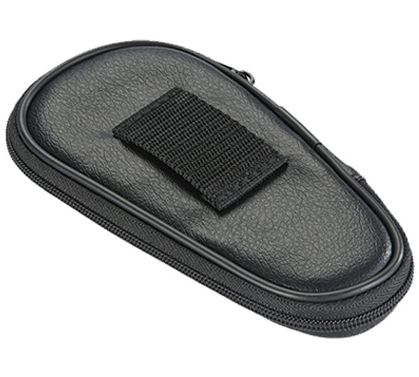 A black case with a strap on it.