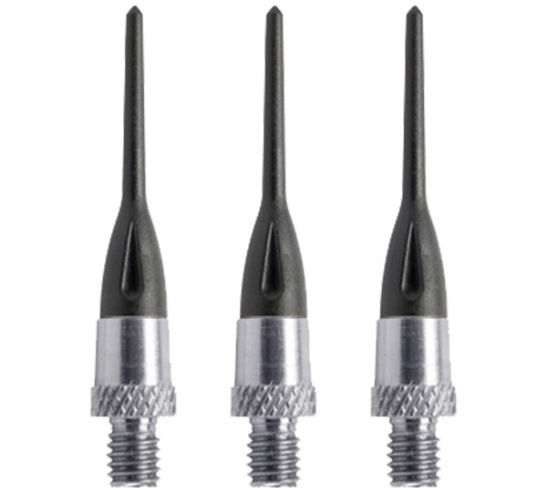 Three metal and black plastic needles are shown.