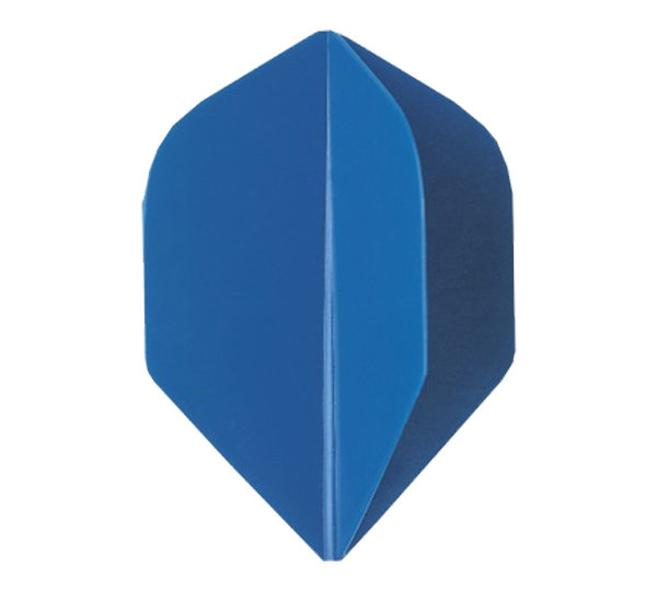 A blue plastic dart board with the word " darts " on it.