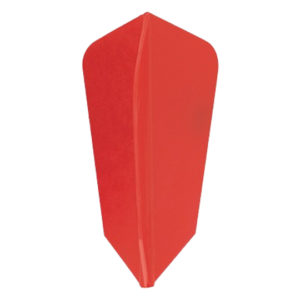 A red dart board with the tip of a bat.