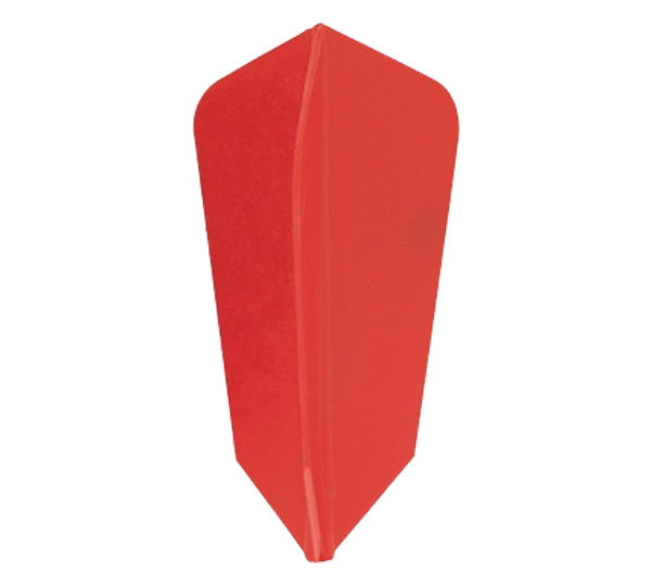 A red dart board with the tip of a bat.