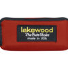 A red bag with the words lakewood made in usa on it.