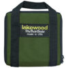 A green and black bag with the name lakewood on it.