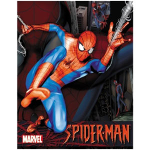 A spider man poster with the name of spiderman