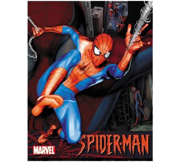 A spider man poster with the name of spiderman