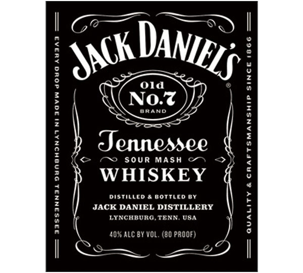 A black and white picture of jack daniels