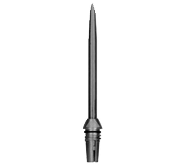 A black metal object with a pointed tip.