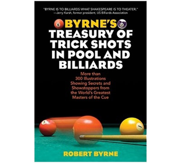 A book cover with a pool table and some balls