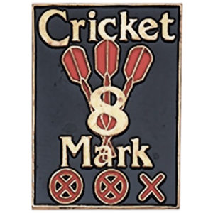 A plaque with the words " cricket 8 mark ".