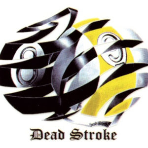 A black and yellow logo with the words dead stroke