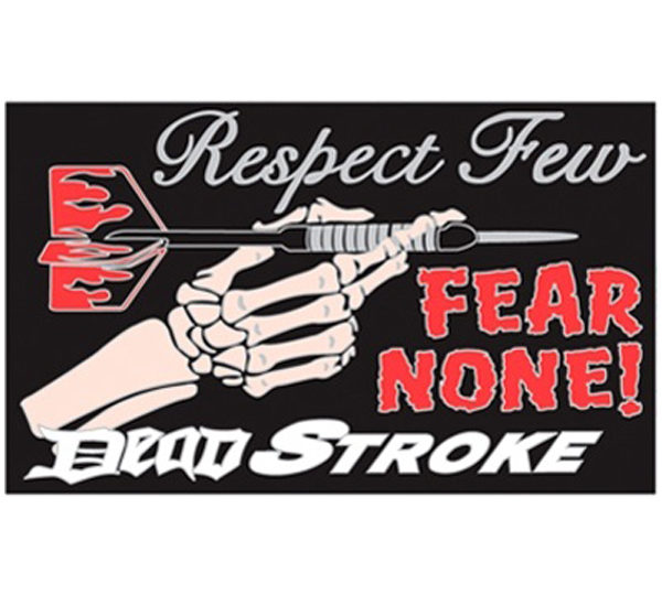 A poster of a person holding a knife with the words " fear no one !" on it.