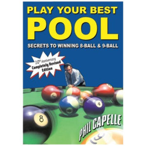 A book cover with a man playing pool.