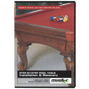 A dvd cover of the step-by-step pool table installation and recovery.