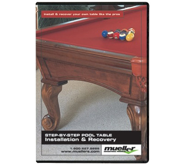 A dvd cover of the step-by-step pool table installation and recovery.