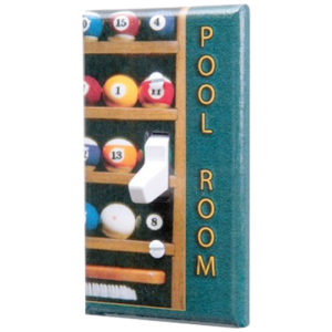 A pool room with many balls on the rack