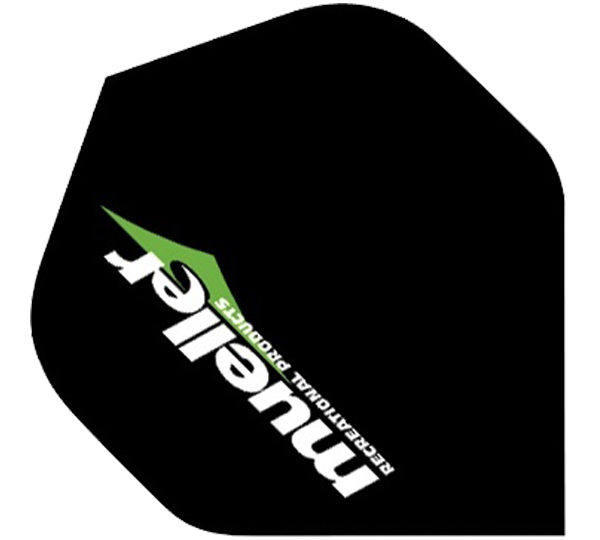 A black and green logo on a white background