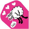 A sheep with hearts and a word bubble.