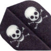 A black and white skull with crossbones on it.