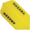 A close up of the word " amama " written on top of a yellow plastic object.