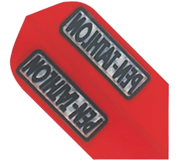 A red and black plastic with words on it