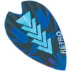 A blue and black arrow shaped dart board.