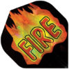 A fire sign with flames on it.