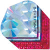 A diamond shaped object with a red background.