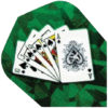 A deck of cards with the ace of spades on it.