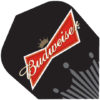 A budweiser logo on the side of a black background.