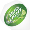 A bud light lime logo with limes in the background.