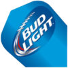 A blue bud light logo with a football on it.