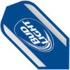 A blue and white bud light logo on top of a board.