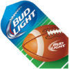 A bud light football and an american football logo.