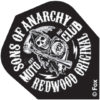 A black and white image of the sons of anarchy club logo.