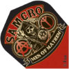 A picture of the samcro logo on a dart board.