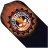 A harley davidson logo is shown on the side of a board.