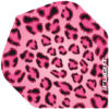 A pink and black leopard print umbrella